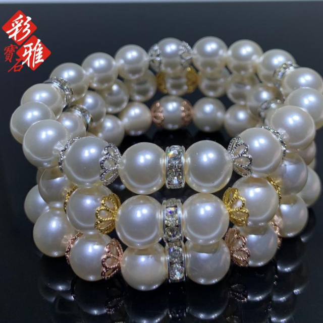 彩雅寶石精品 寵愛珍珠系列-南洋深海貝寶珠花瓣鑽飾手鍊