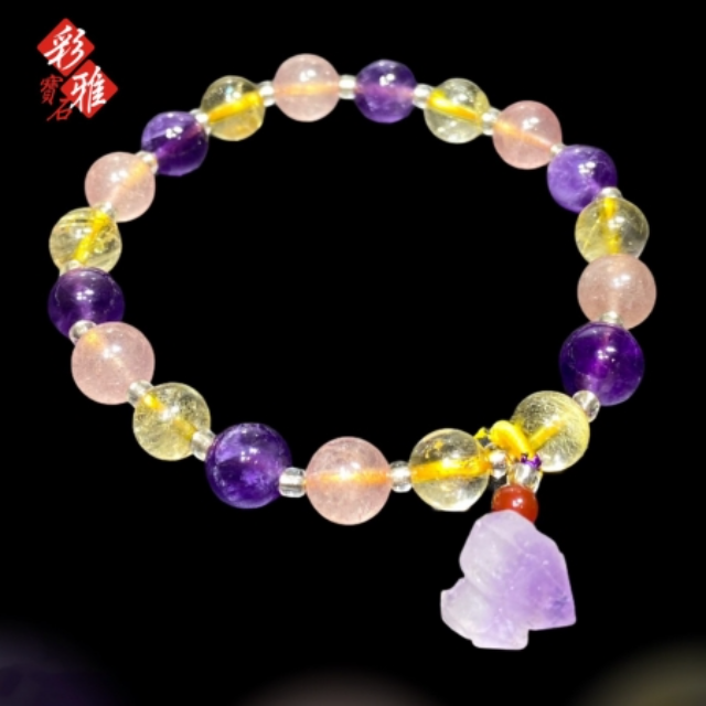 彩雅寶石精品 8mm超七水晶設計款手鍊