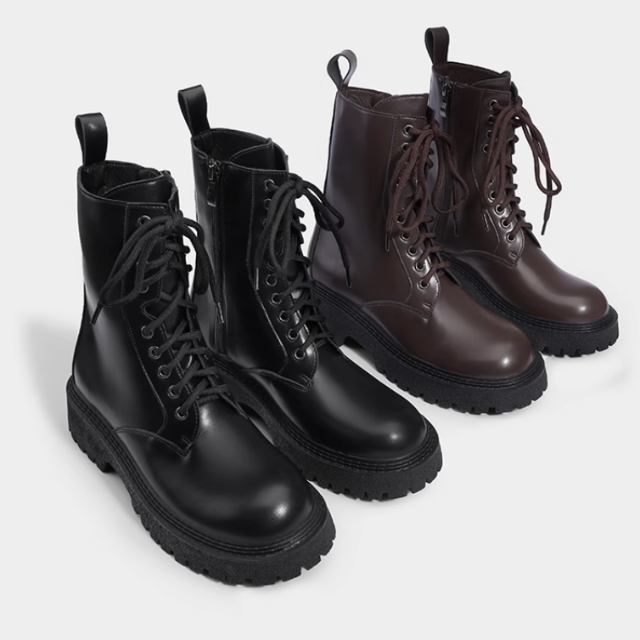 真皮機車馬丁靴 2色