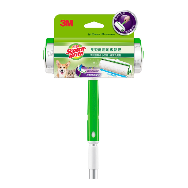 3M 百利 長短兩用地板黏把1桿 (含50張) 超值組