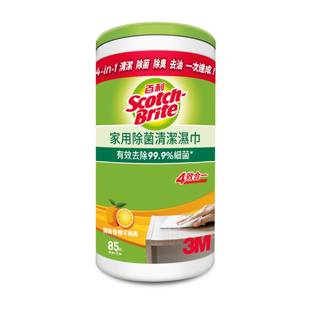 3M 百利 家用除菌清潔濕巾 桶裝85入