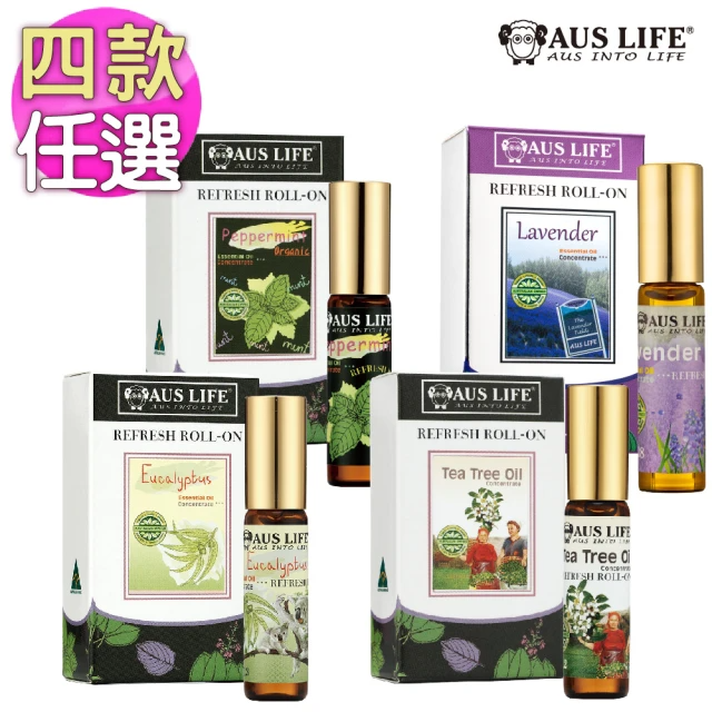 澳洲 AUSLIFE 薄荷超涼/茶樹清新/尤加利舒涼 滾珠精油 5.3ml (2入)