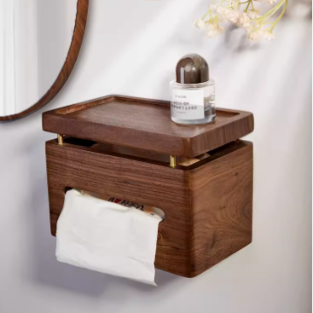 黑胡桃木抽紙盒