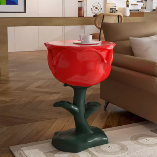 玫瑰邊几落地擺飾