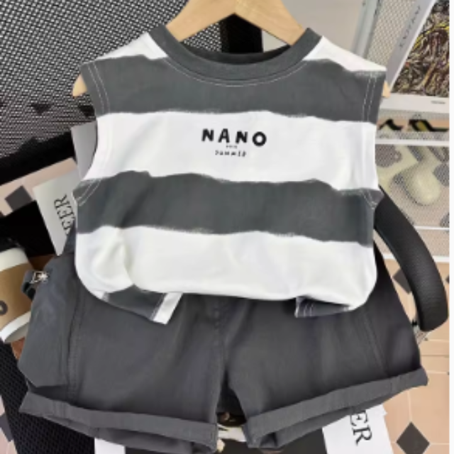 純棉無袖T卹短褲套裝