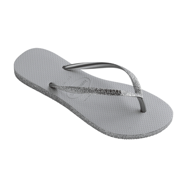 Havaianas 哈瓦仕 Slim Sparkle 閃亮細帶夾腳拖鞋 銀色