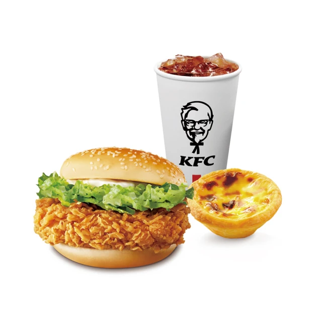 【商品卷】肯德基 咔啦雞腿堡+蛋撻+小杯紅茶