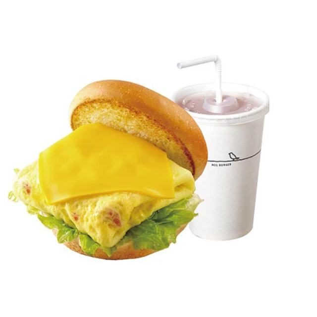 【商品卷】摩斯漢堡  蕃茄吉士蛋堡+冰紅茶M