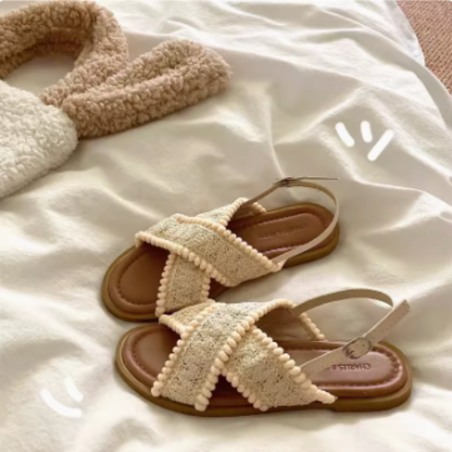 慵懶仙女風沙灘涼鞋女