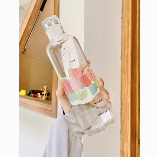 鬱金香時間刻度玻璃水瓶