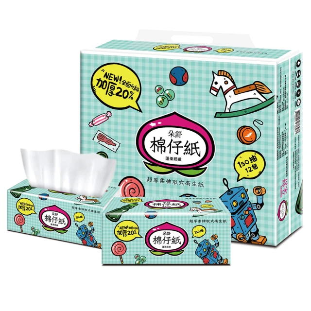 朵舒 棉仔紙厚柔抽取式衛生紙(150抽x12包x6袋/箱)