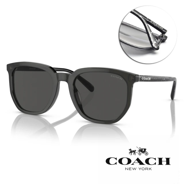 COACH 時尚花紋方框太陽眼鏡