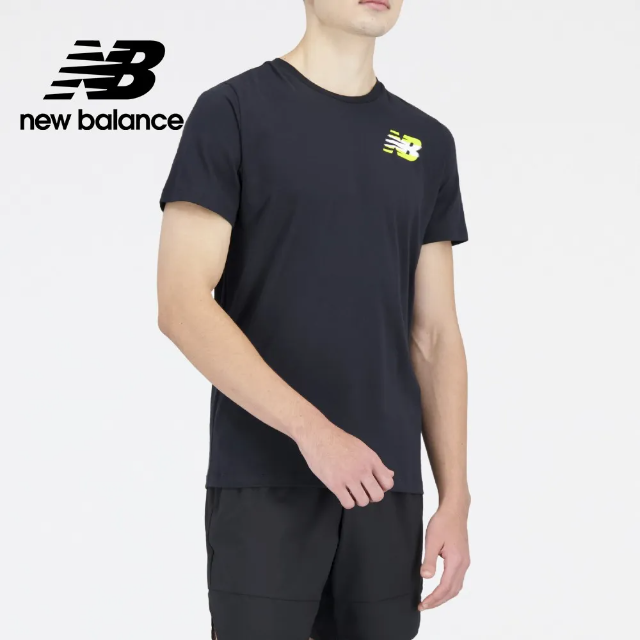 [New Balance]Dry吸濕排汗短袖上衣_男性-黑色_黑色_AMT11071BH