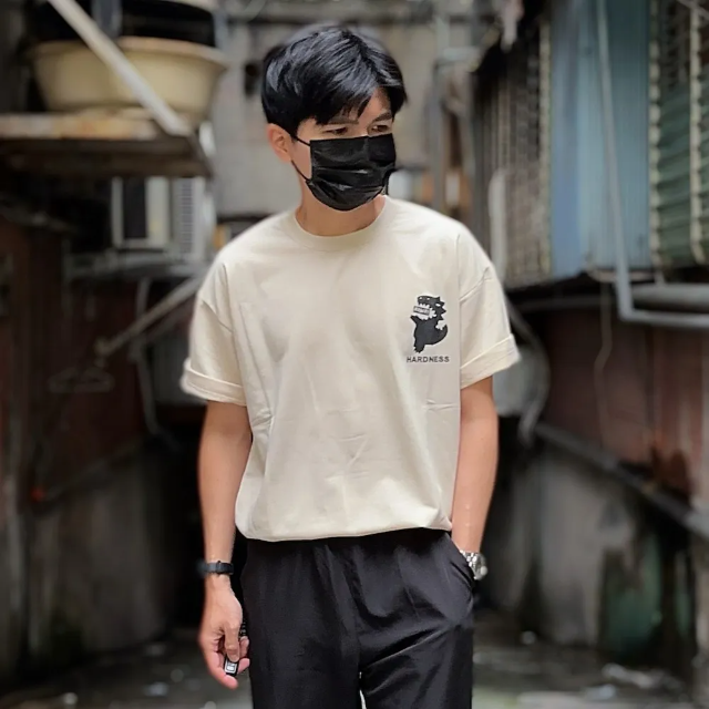 【AMERO】男裝 女裝 短袖圓領Ｔ恤 恐龍印花 落肩 情侶裝