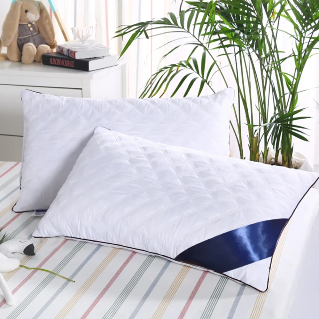 Pure One  七星級飯店菱格紋 羽絲絨枕 抑菌抗菌枕頭 (2入)