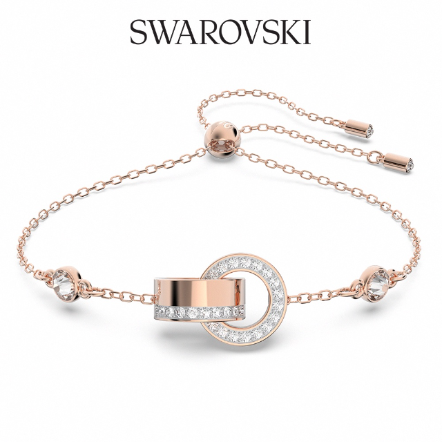SWAROVSKI 施華洛世奇 Hollow 手鏈 白色 鍍玫瑰金色調