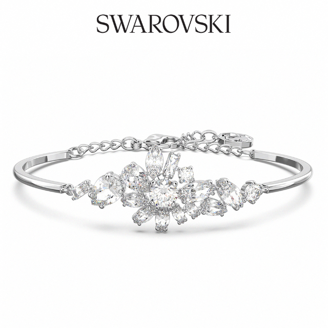SWAROVSKI 施華洛世奇 Gema 手鐲 花朵 白色 鍍白金色