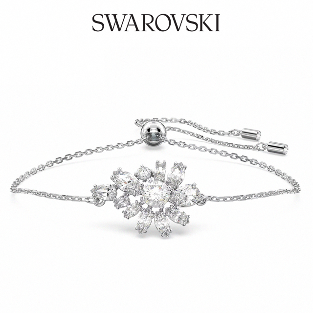 SWAROVSKI 施華洛世奇 Gema 手鏈 花朵 白色 鍍白金色