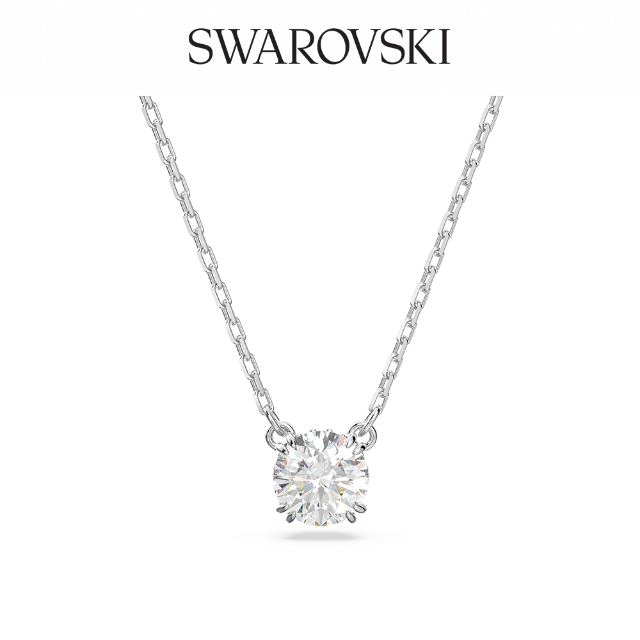 SWAROVSKI 施華洛世奇 Constella 鏈墜圓形切割 白色 鍍白金色