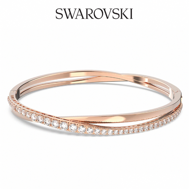 SWAROVSKI 施華洛世奇 施華洛世奇 TWIST 玫金色白水晶手鏈