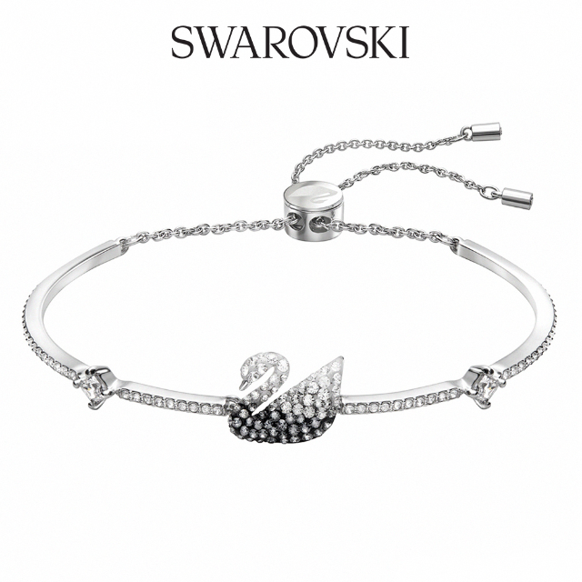 SWAROVSKI 施華洛世奇 Iconic Swan黑白漸變天鵝手鍊