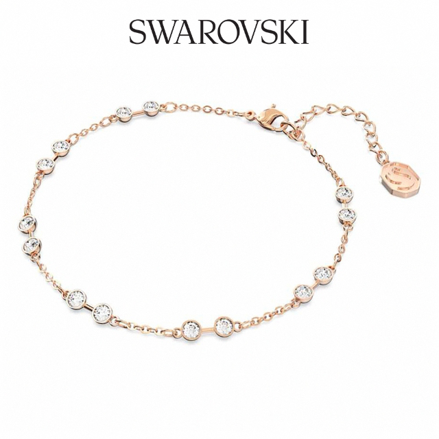 SWAROVSKI 施華洛世奇 Remix 系列手鏈 圓形切割 白色 鍍玫瑰金色調