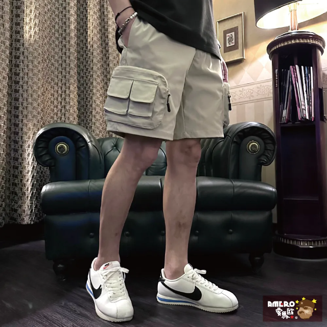 【AMERO】男裝 女裝 休閒褲 工裝 拉鍊 立體口袋 情侶裝