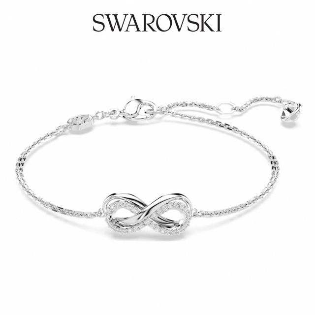 SWAROVSKI 施華洛世奇 Hyperbola 手鏈 Infinity 白色 鍍白金色