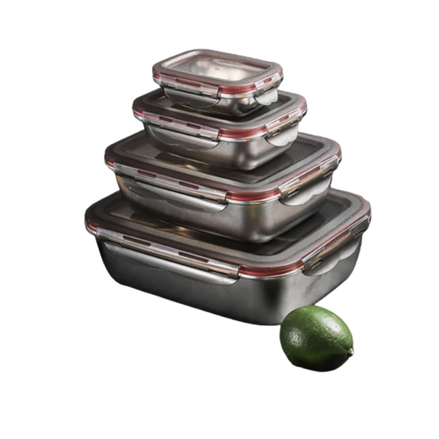 304不鏽鋼密封餐盒 4件套保鮮盒