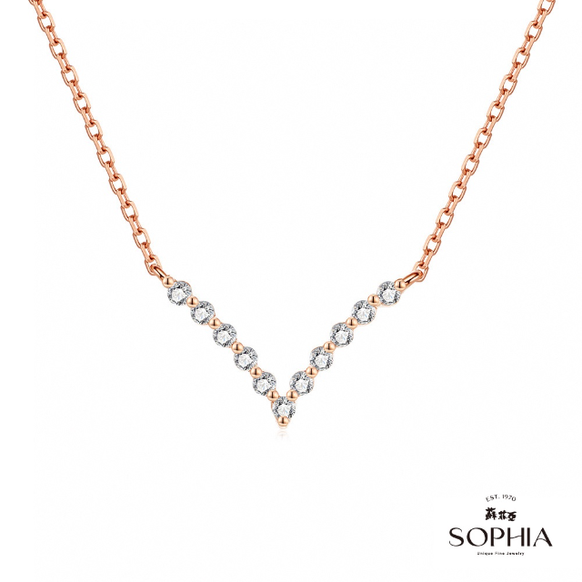 【SOPHIA 蘇菲亞珠寶】貝拉 18K玫瑰金 鑽石套鍊