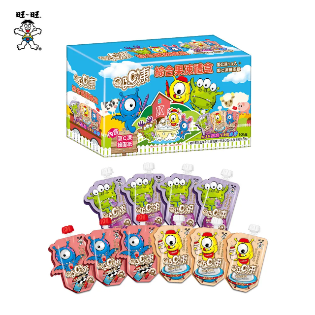【旺旺】吸C凍-綜合果凍禮盒 900g(90g*10包)