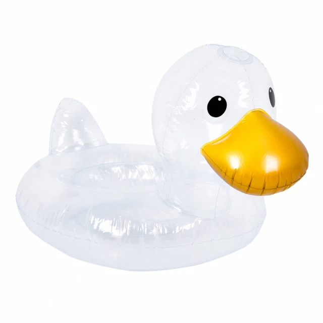 Leader X 透明鴨鴨充氣含座游泳圈