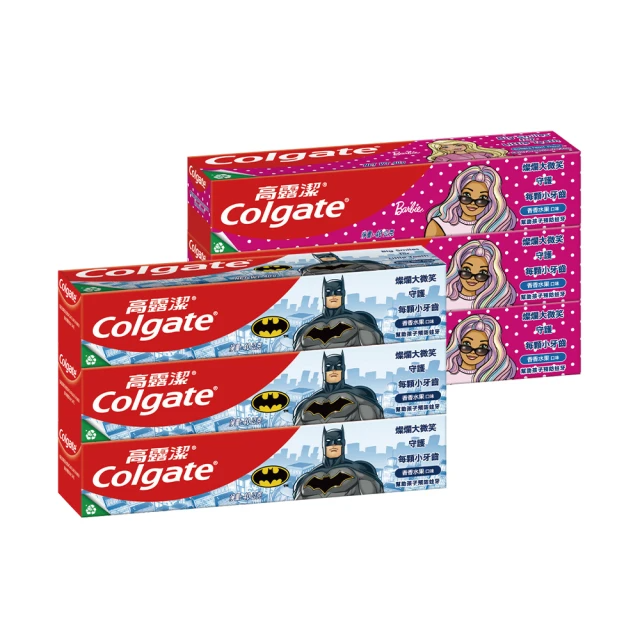 高露潔 兒童 芭比/蝙蝠俠牙膏40gX3入(香香水果口味/款式隨機)