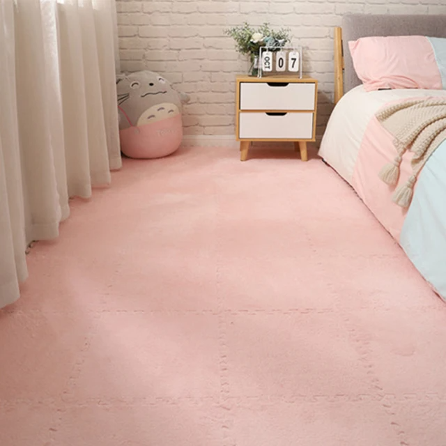 可裁剪水洗絨毛巧拼地墊 10入