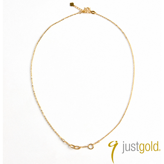 【Just Gold 鎮金店】輕奢 簡約線條 黃金項鍊