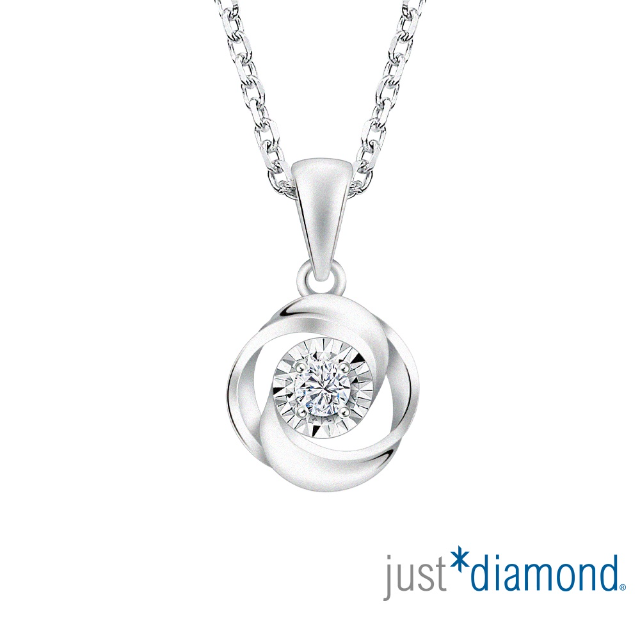 【Just Diamond】Dreamy系列 3分18K白金鑽石吊墜 花蕾 (不含鍊)