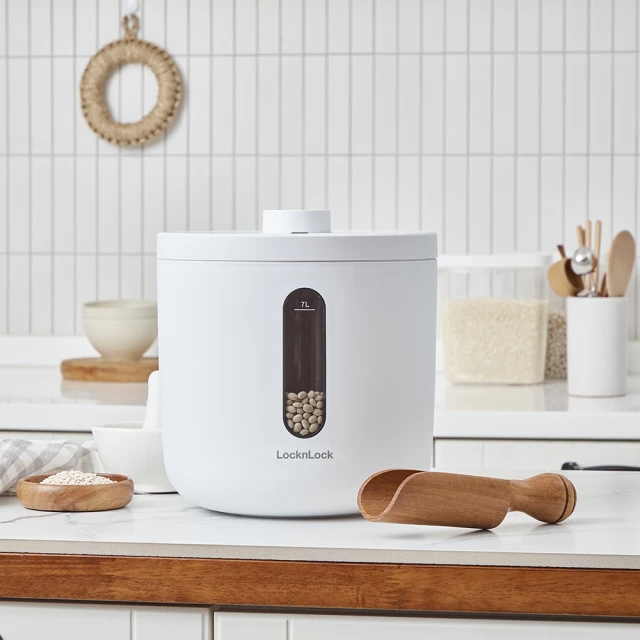 LocknLock 樂扣樂扣 真空保鮮穀物米箱/7L/白