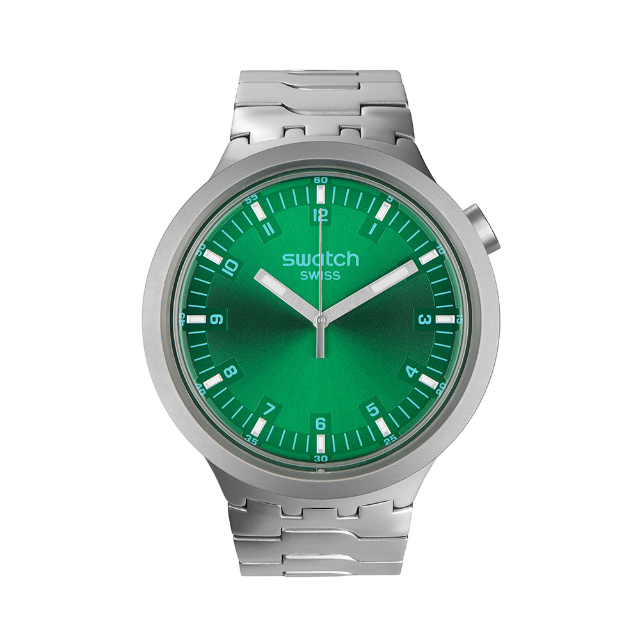 【SWATCH】金屬 BIG BOLD IRONY 系列 FOREST FACE 英倫綠 (47mm) SB07S101G