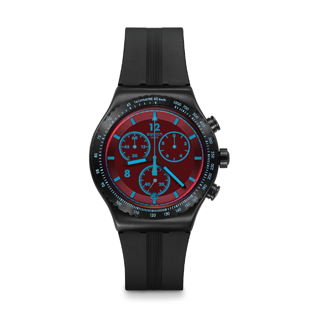 【SWATCH】Irony 金屬 Chrono 系列 手錶 CRIMSON MYSTIQUE (43mm) YVB417