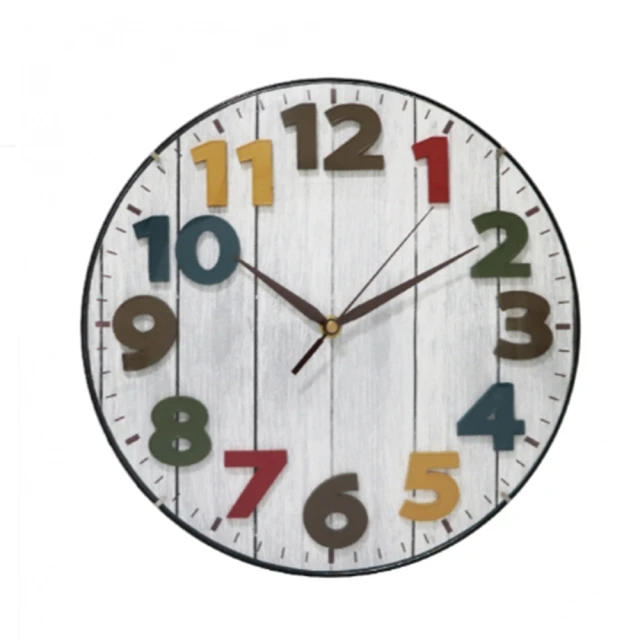 KINYO-12吋立體彩色北歐掛鐘