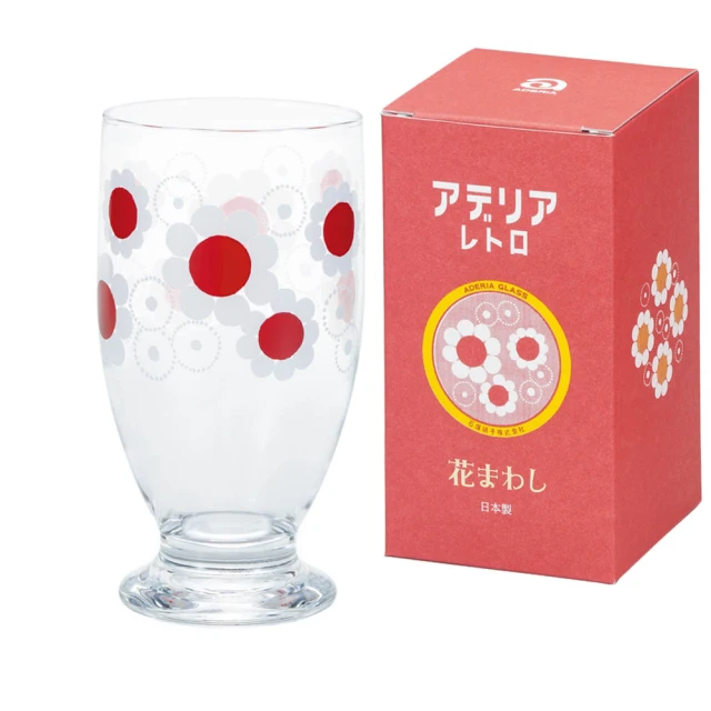 ADERIA  日式玻璃杯 紅花款/335ml