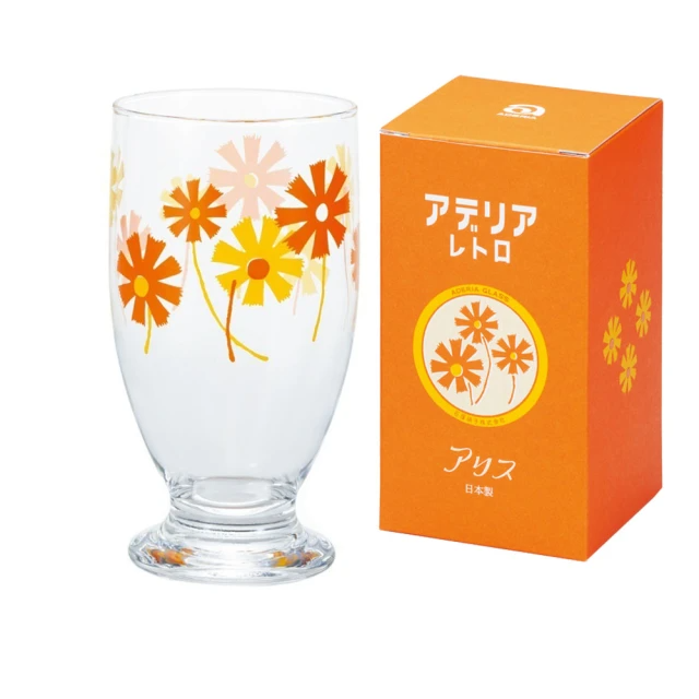 ADERIA  日式玻璃杯 橘菊款/335ml