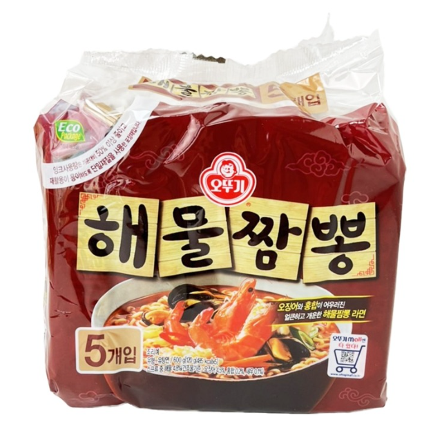 韓國 OTTOGI 不倒翁 香辣海鮮拉麵 (五包入) 600g