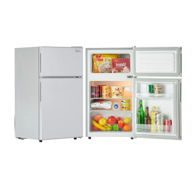 Kolin 歌林 90公升一級能效定頻右開雙門小冰箱(KR-SE20957A拉絲銀/一鍵除霜)