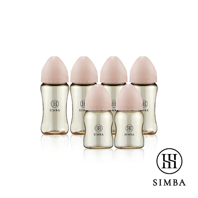 Simba 小獅王辛巴  新生適用-蘊蜜鉑金PPSU寬口防脹氣奶瓶(4中2小)
