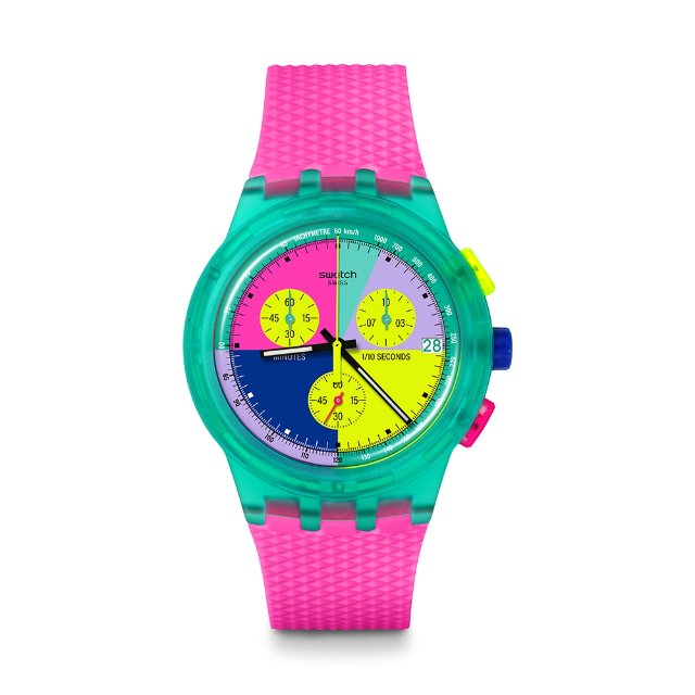 【SWATCH】Chrono 原創系列手錶 SWATCH NEON FLASH ARROW (42mm) SUSG408