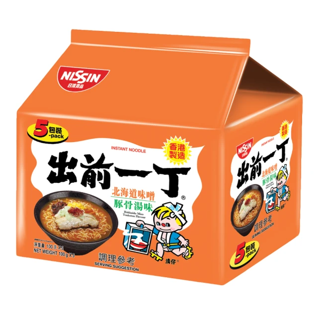 NISSIN 日清 出前一丁北海道味噌豚骨湯味速食麵100gX5入