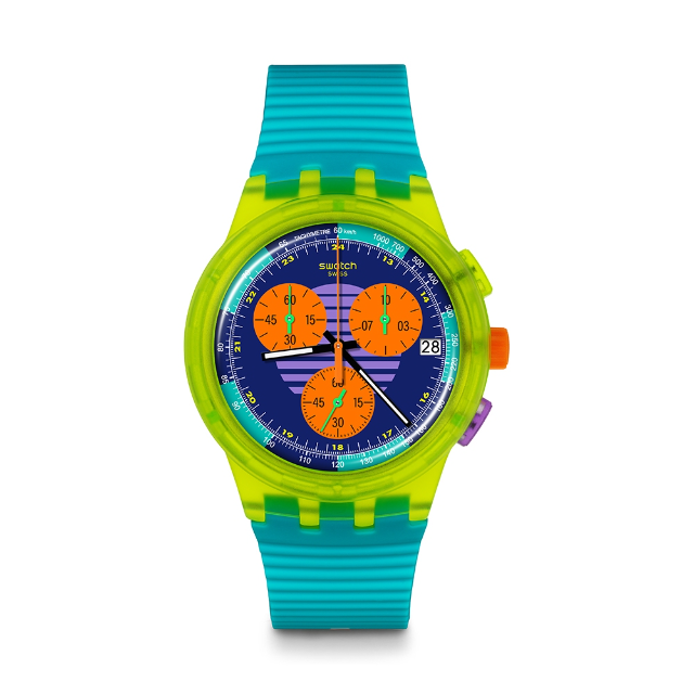 【SWATCH】Chrono 原創系列手錶 SWATCH NEON WAVE (42mm) SUSJ404