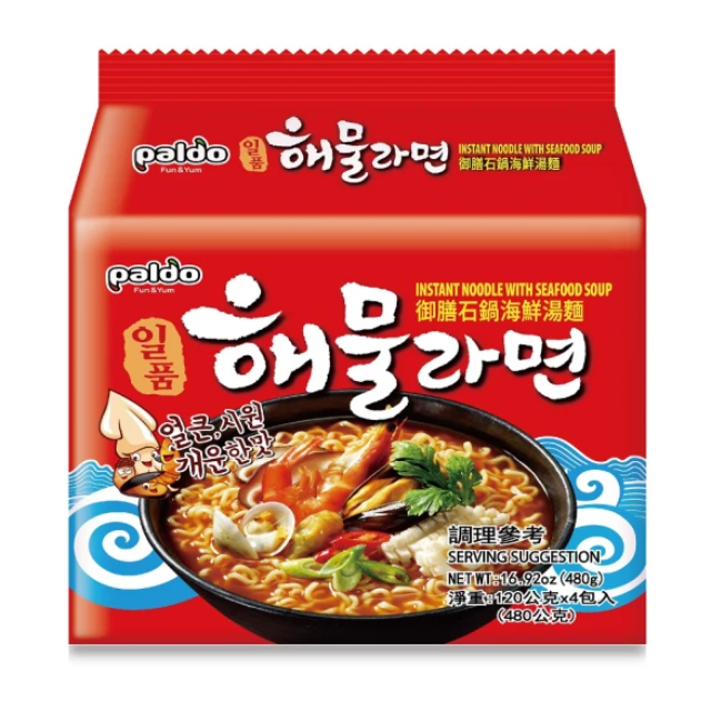 八道 御膳石鍋海鮮湯麵(120g*4入)