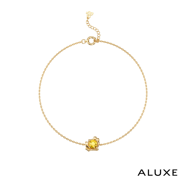 ALUXE 亞立詩 10K金 黃寶石 寶石手鍊 The Pooh 小熊維尼 迪士尼 小熊維尼系列 BRDW002